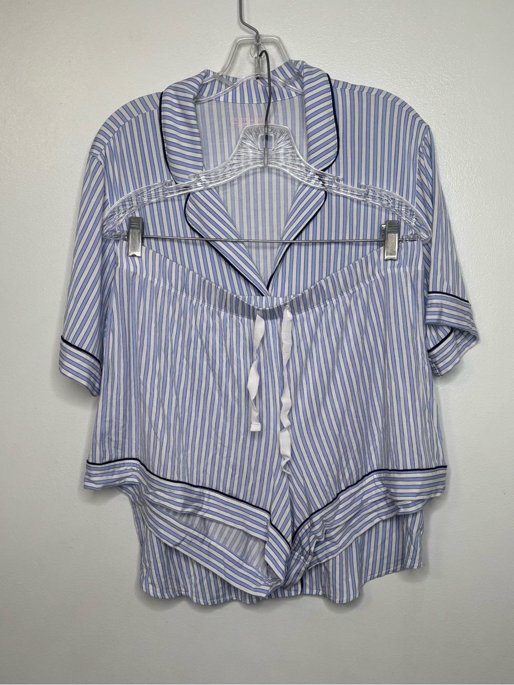 Victoria’s Secret Pajama Set Blue Stripes Size Large
